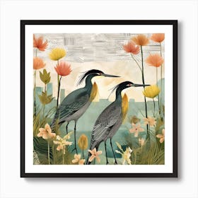 Bird In Nature Green Heron 4 Art Print