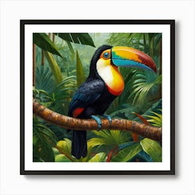 Toucan In The Jungle Art Print