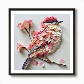 Bird With Pink Blossoms Art Print