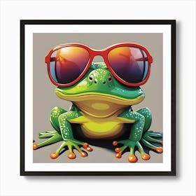 Frog In Sunglasses Art Print