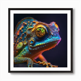 Colorful Chameleon Art Print