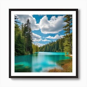 Blue Lake In The Mountains 8 Art Print