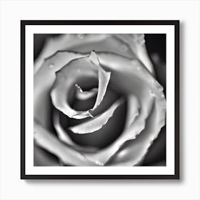 Black And White Rose Art Print