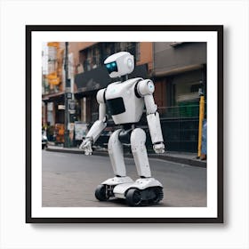 Robot On The Street 3 Art Print