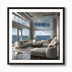 Living Room With Ocean View 2 Art Print