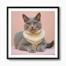 Portrait Of A Grey Cat Art Print