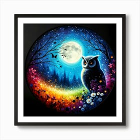 Owl In The Forest 2 Art Print