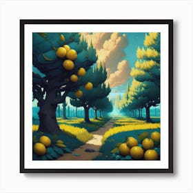 Lemon Tree Grove Art Print