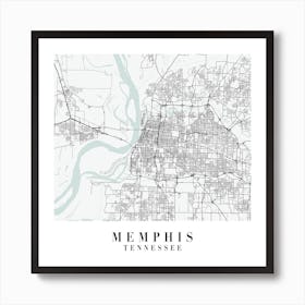 Memphis Tennessee Street Map Minimal Color Square Art Print