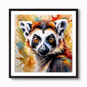 Ring Tailed Lemur Painting  Art Print