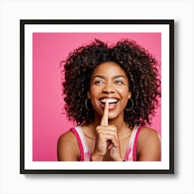 African American Young Woman Smiling With An Expression Of Happiness And Success Isolated Against (5) Art Print