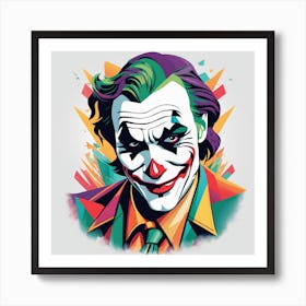Joker Portrait Low Poly Painting (6) Art Print