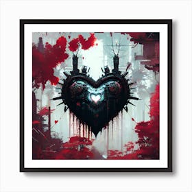 Bleeding heart Ai Art Print