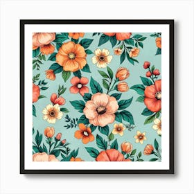 Floral Pattern 11 Art Print