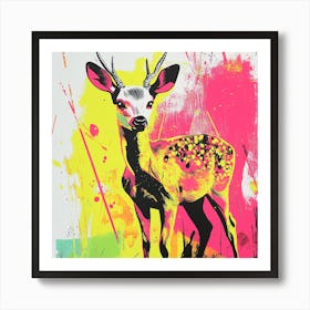 Deer splash 4 Art Print