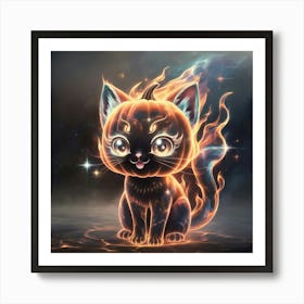 Flaming Cat Art Print