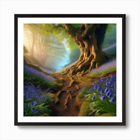 Bluebells In The Forest 13 Art Print