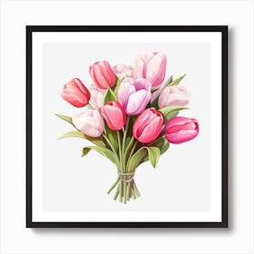 Bouquet Of Pink Tulips 5 Art Print