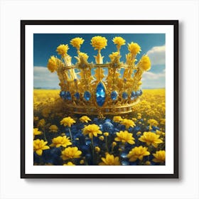 Crown In A Field Of Yellow Flowers Art Print