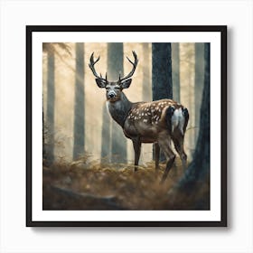 Deer In The Forest 195 Art Print