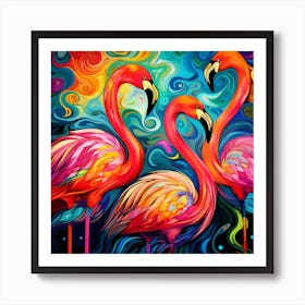 Flamingos 7 Art Print