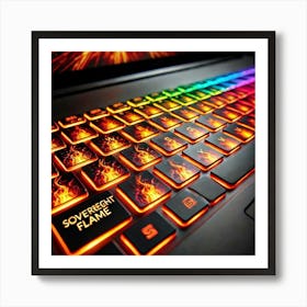 Sovereign Flame Laptop Backlit Keyboard Art Print