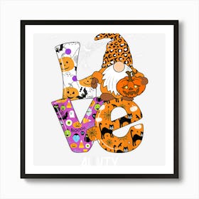 Love Aunty Halloween Gnome Pumpkin Spooky Season Art Print