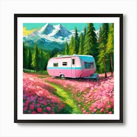 Pink Camper Art Print