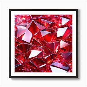 Red Shards Of Glass Art Print