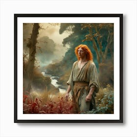 Man In A Forest Art Print