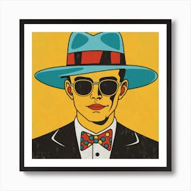 Man In Hat , pop art Art Print