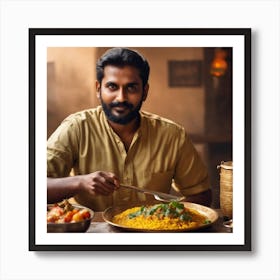 kerala man food art Art Print