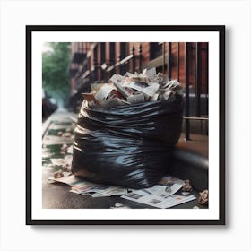 Garbage Bag On The Street 2 Art Print