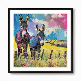 Kitsch Collage Of Donkeys 3 Art Print