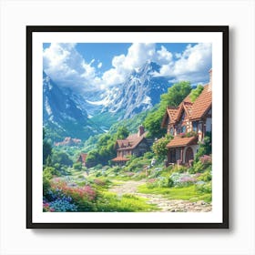 Village In The Mountains 8 Art Print