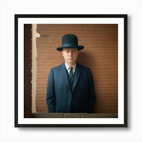 Style Magritte. Portrait of the Modern Gentleman Art Print