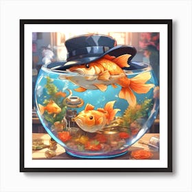 Goldfish In A Bowl 24 Art Print