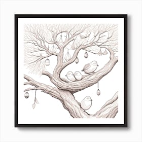 Birds In A Tree 7 Art Print