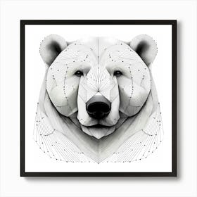 Ice Bear - Abstract Line Art Illustration 251 Art Print