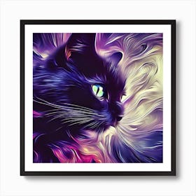 Abstract Cat Painting Art Print