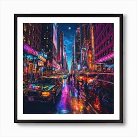 New York City At Night 1 Art Print