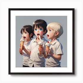 Ice Cream school Boys Art Print