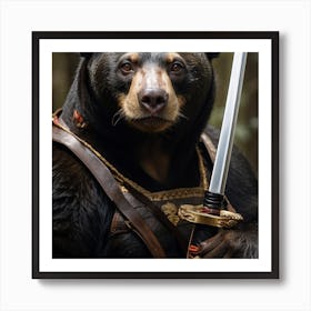 Samurai Bear 1 Art Print