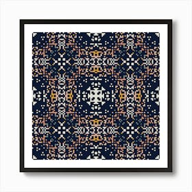 Abstract geometric pattern in low poly pixel art style 4 Art Print