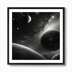 Black And White Space 2 Art Print
