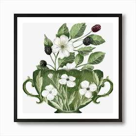 Vintage floral teacup art Art Print