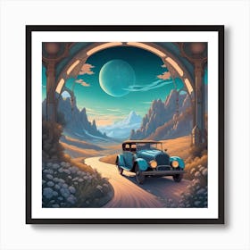 Car On The Road 1 Art Print