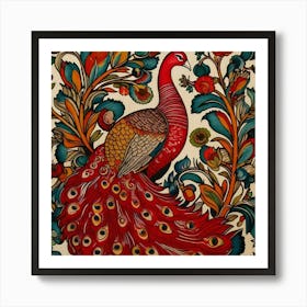 Peacock Painting 1 Art Print