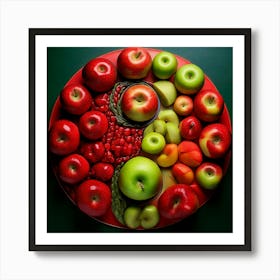 Firefly Yin Yang Harmony Of Red And Green Apples 50272 Art Print