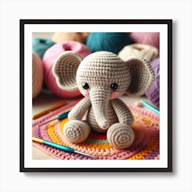 Amigurumi, elephant Art Print